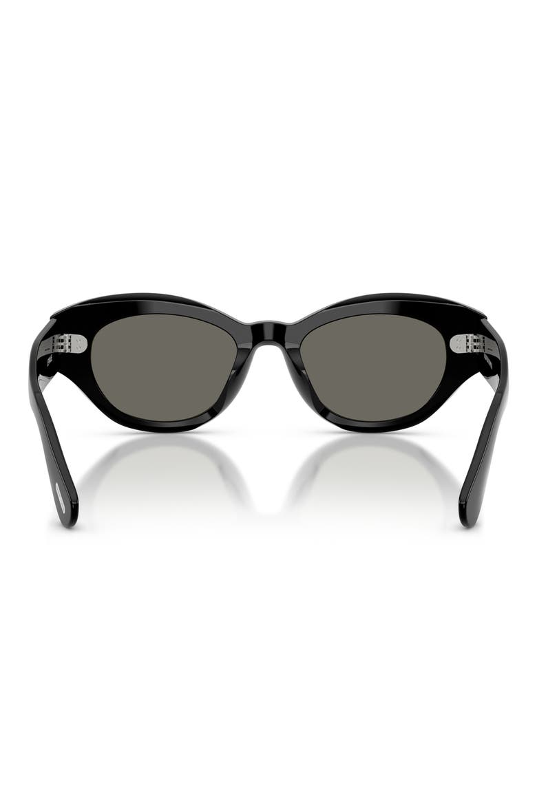 50mm Lerrue Oval Sunglasses, Alternate, color, BLACK / CARBON GREY