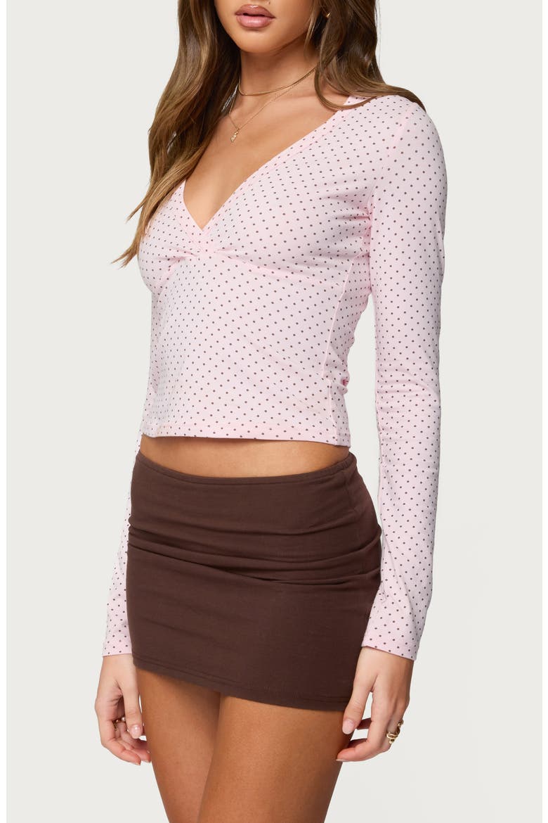 Kianah Polka Dot Crop Shirt, Alternate, color, LIGHT-PINK