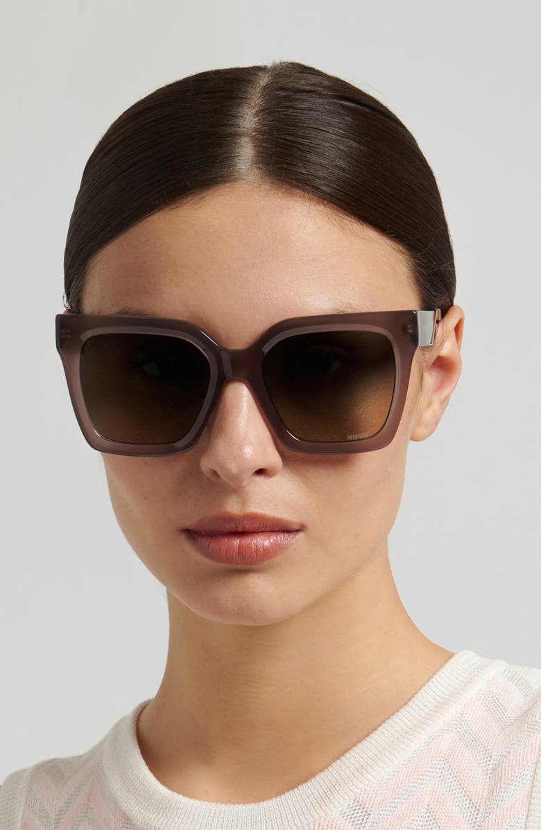 Missoni 54mm Gradient Square Sunglasses, Alternate, color, Mud/ Greybrown Ds