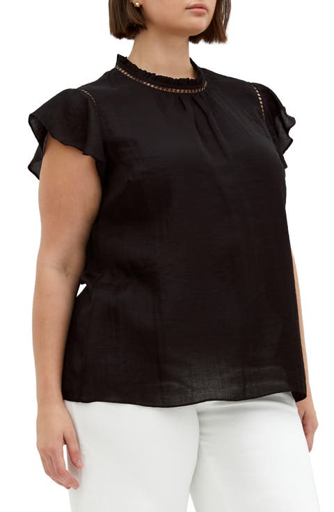 Lorelai Flutter Sleeve Top (Plus)