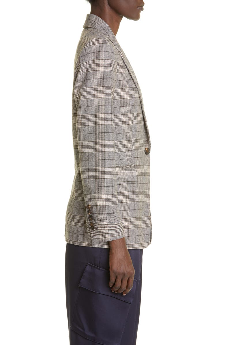 Brunello Cucinelli Glen Check Virgin Wool Blend Jacket, Alternate, color,