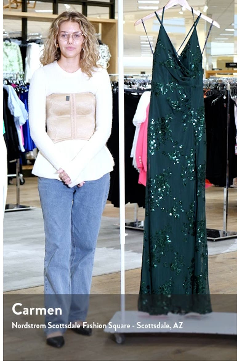 Sequin Ruched Mesh Dress video