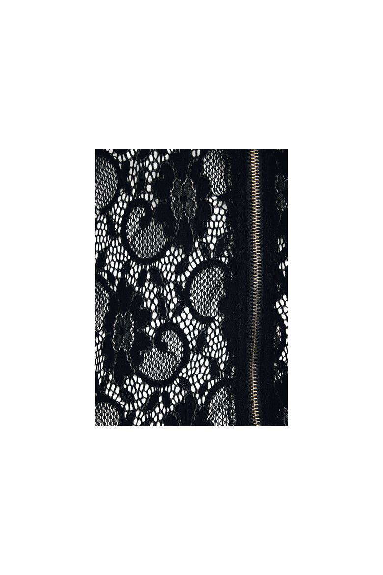 Floral Lace Zip Jacket, Alternate, color, Black