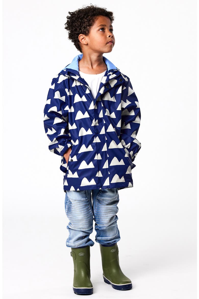 Kids' Peak to Peak Waterproof Rain Jacket, Alternate, color, NAVY