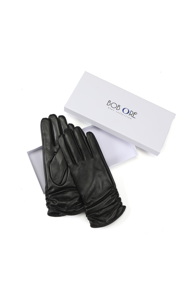 Elina Leather Gloves, Alternate, color, Black