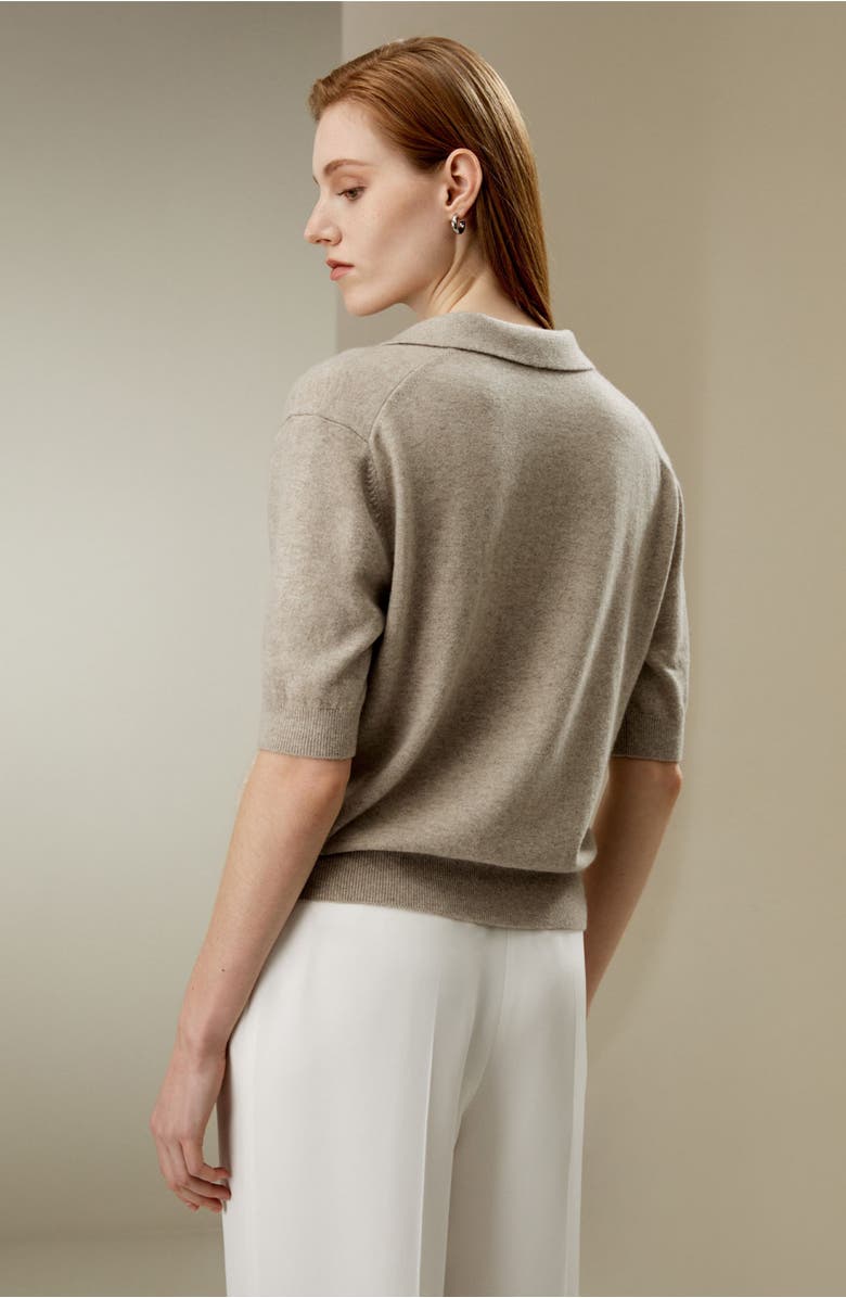 Lilysilk Ultrafine Merino Wool Polo, Alternate, color, Camel