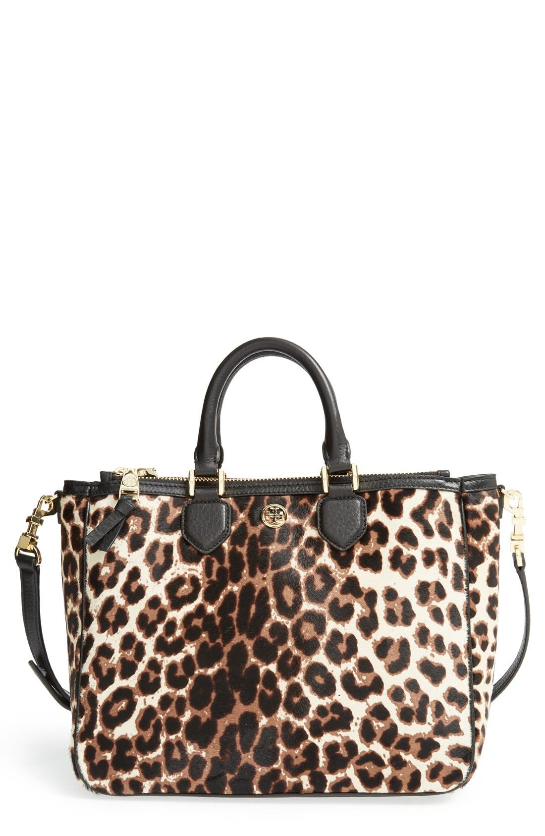 'Robinson' Genuine Calf Hair & Leather Tote, Main, color, SNOW LEOPARD