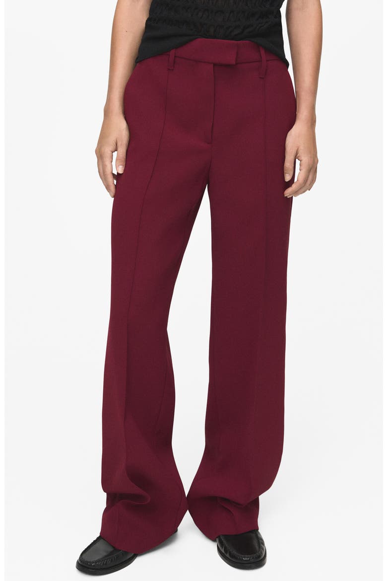 Seamed Straight Leg Pants, Main, color, BURGUNDY