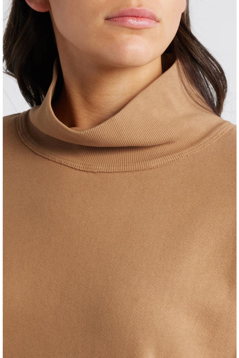 Cara Turtleneck Cotton Blend Sweatshirt, Alternate, color, SURREY