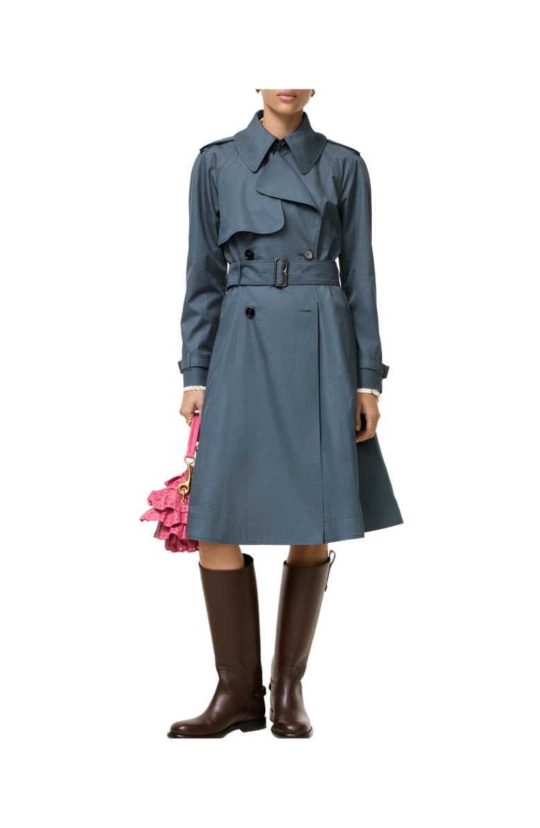 Burberry Long Tropical Gabardine Pembury Trench Coat, Alternate, color, Seafarer Blue