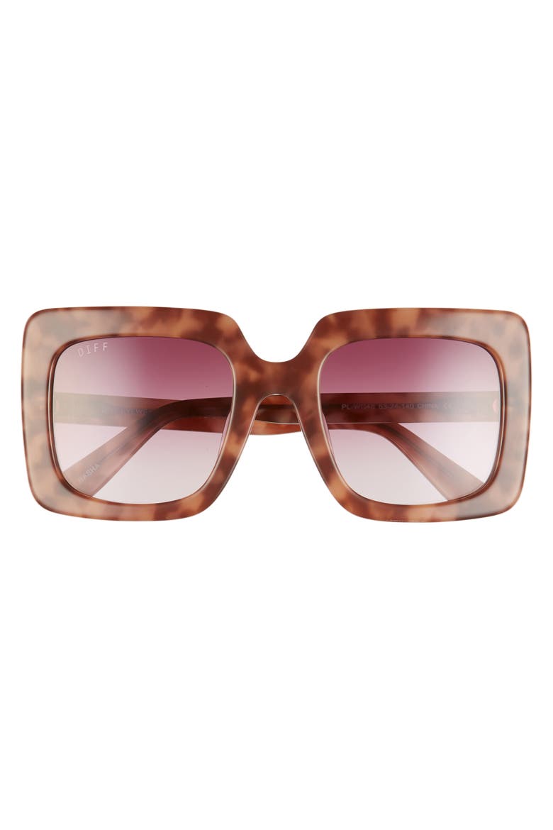 Sasha 53mm Polarized Sunglasses, Alternate, color, PLUM TORTOISE/ WINE