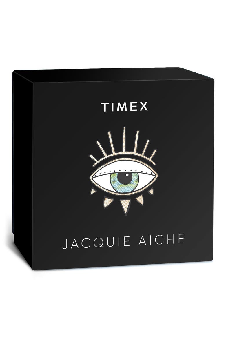 x Jacquie Aiche Legacy Malachite Flower Bracelet Watch, 36mm, Alternate, color, GOLD/ GREEN