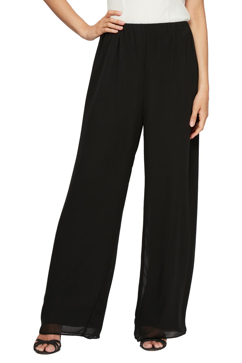 Chiffon Palazzo Pants, Main, color, BLACK