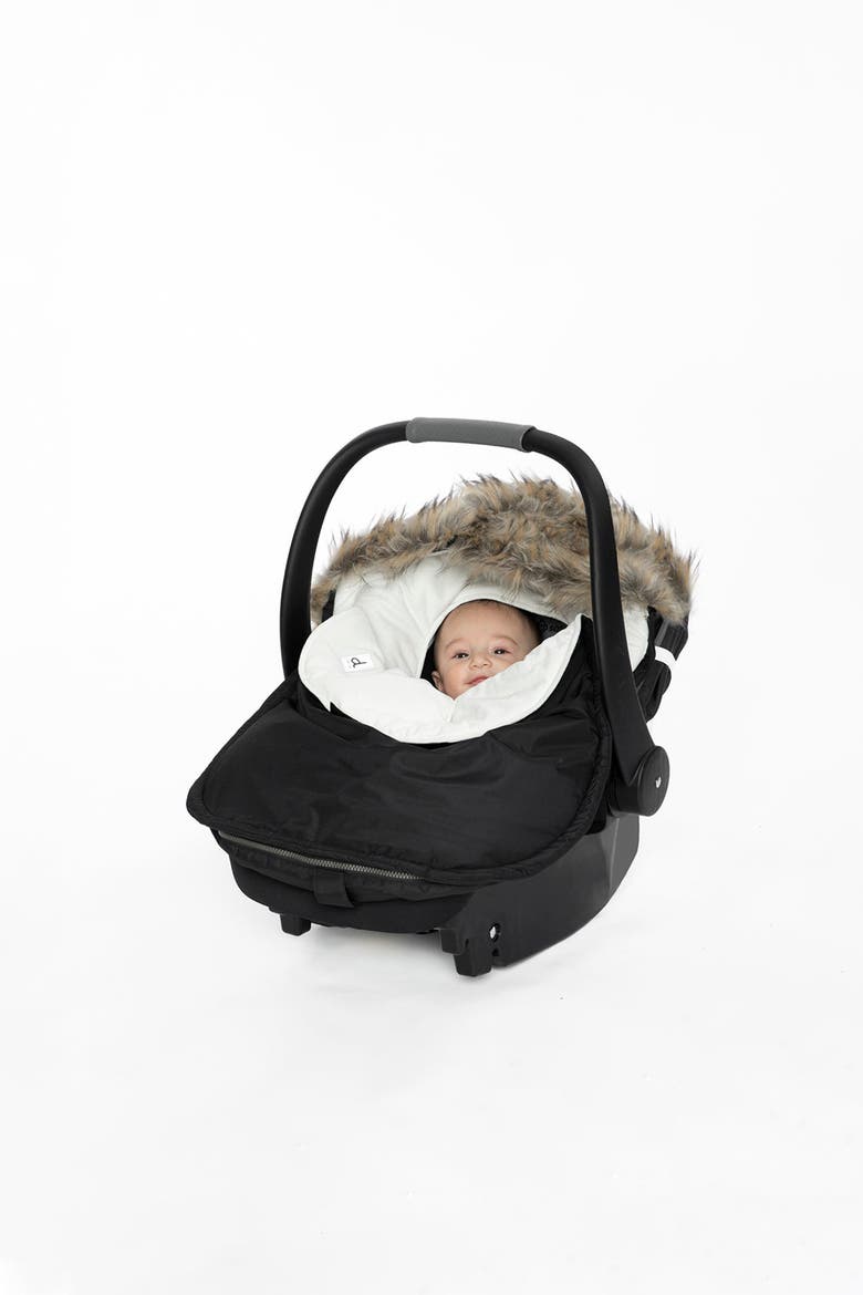 Bunting Bag Detachable Back Hooded Car Seat and Stroller, Alternate, color, Noir