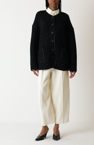 Altuzarra Medrano Oversize Merino Wool Blend Knit Jacket | Nordstrom