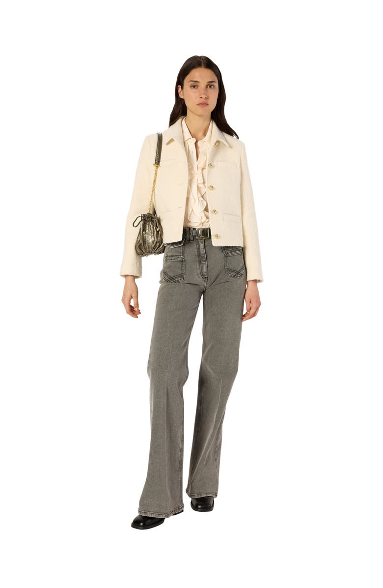 GERARD DAREL Norine Short Tweed Jacket, Alternate, color, Ecru