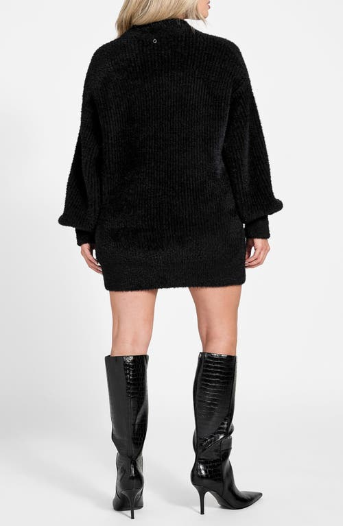 Guess Torri Mock Neck Tunic Sweater In Black