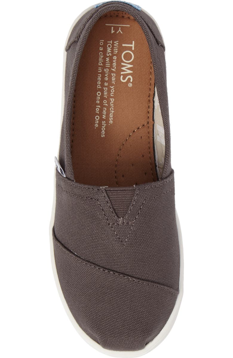 TOMS Kids' Alpargata Slip-On, Alternate, color, Grey