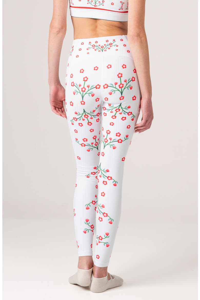 Day Garden High-Waisted Leggings, Alternate, color, White