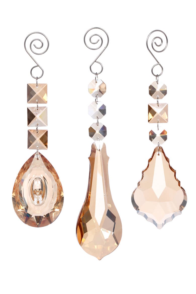 Crystal Drop Ornament, Set of 6, Main, color, Champagne