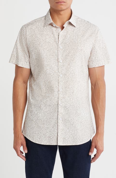 Sherwood Downs Short Sleeve Cotton Button-Up Shirt