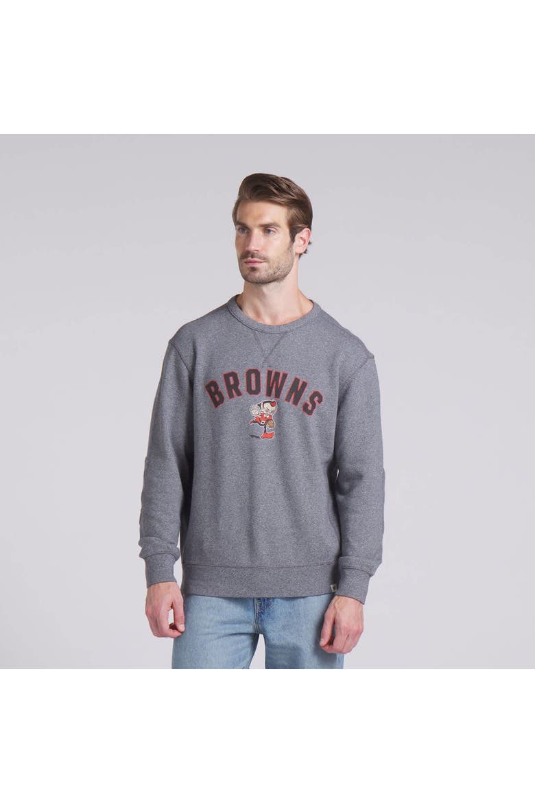 Men's Fanatics  Heather Gray Cleveland Browns Loop Terry Pullover Sweatshirt, Alternate, color, Heather Gray