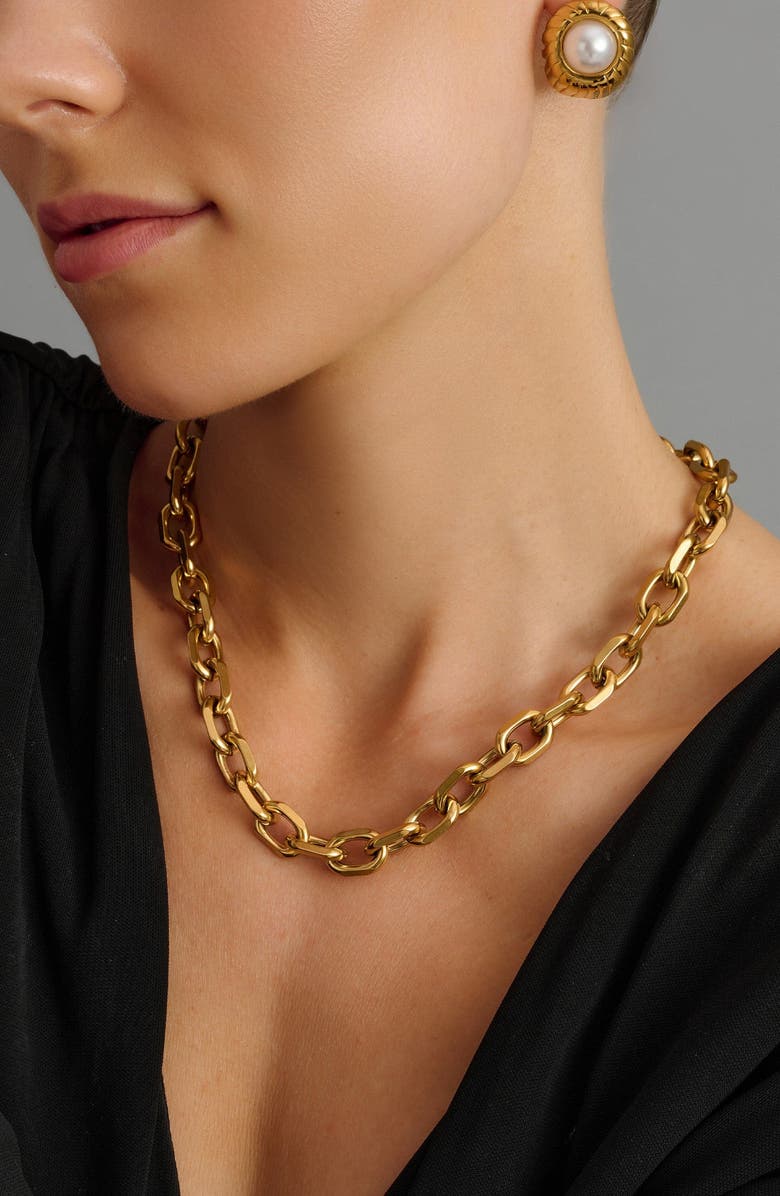 Nialaya Round Cable Chain Necklace, Alternate, color, Gold