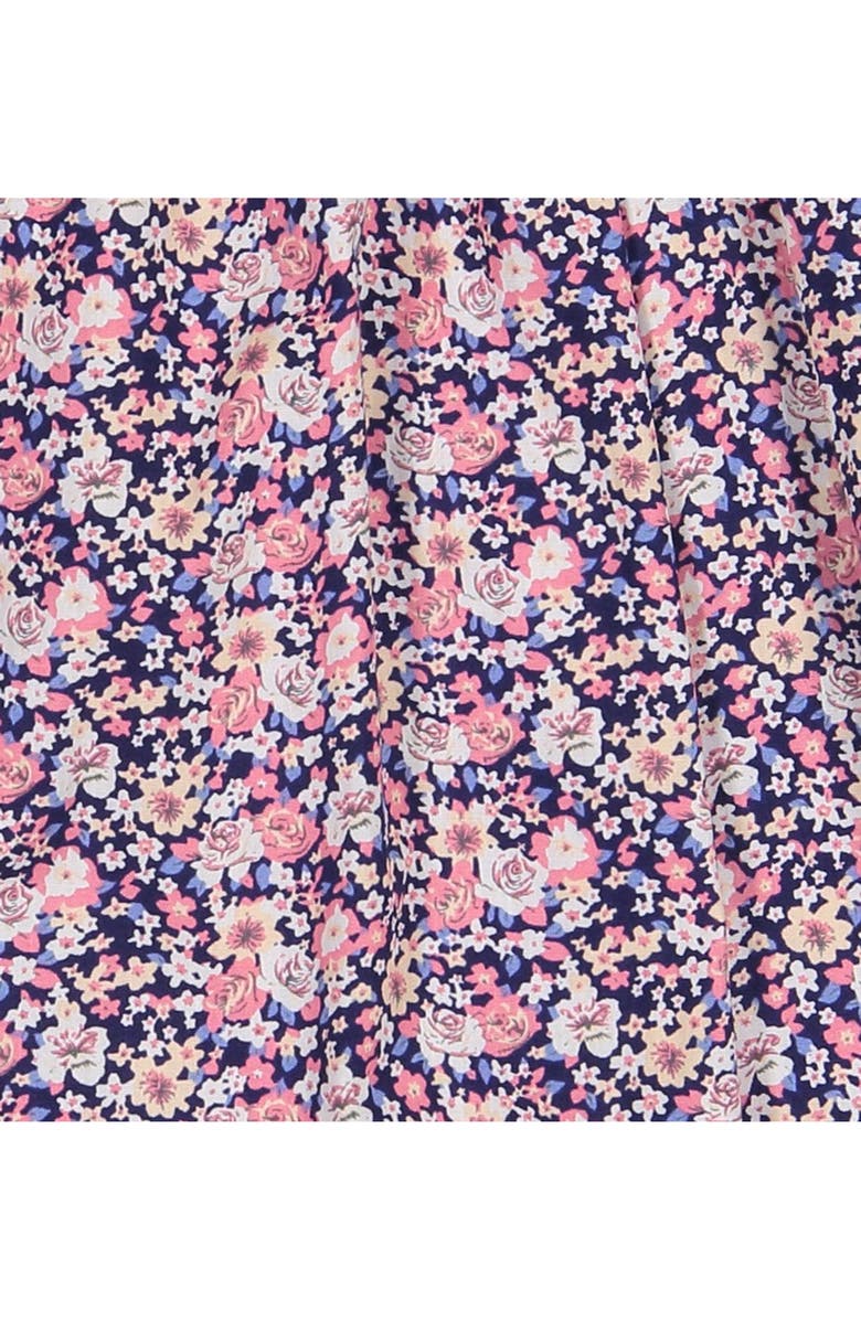 Busy Bees Ginny Girls Peter Pan Collar Dress Mini Pink Navy Floral, Alternate, color, Pink Navy Floral