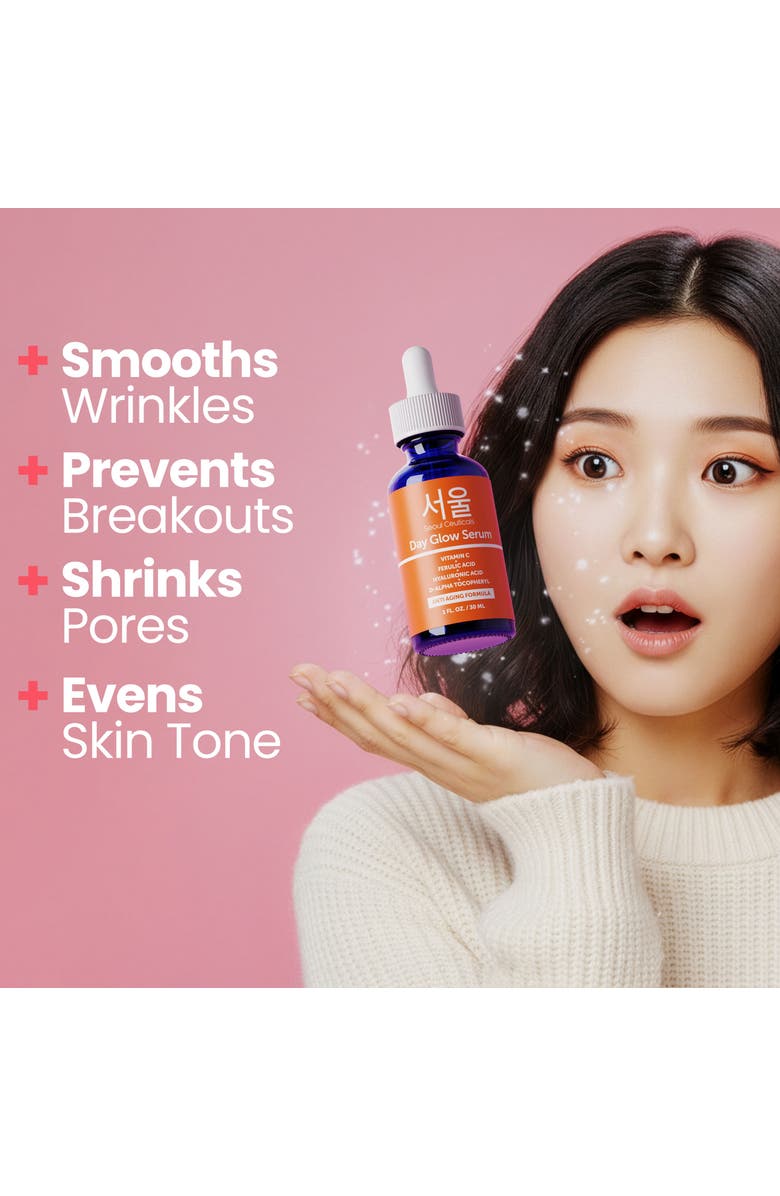 Seoul Ceuticals Korean Skincare Day Glow Vitamin C Serum K Beauty Skincare, Alternate, color, Clear
