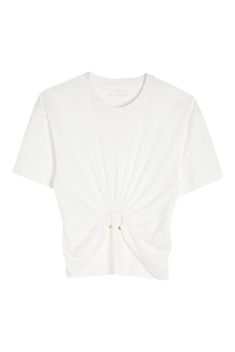 Hardware Detail Cotton T-Shirt, Alternate, color, OFF WHITE