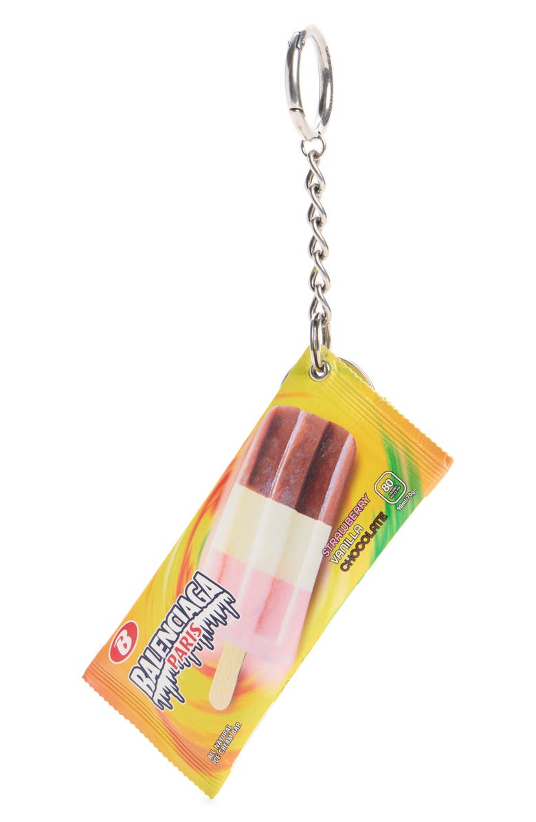 Balenciaga Snack Pouch Key Ring Bag Charm Pouch, Main, color, 7420 Yellow