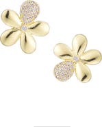Adornia Cubic Zirconia Petal Flower Stud Earrings