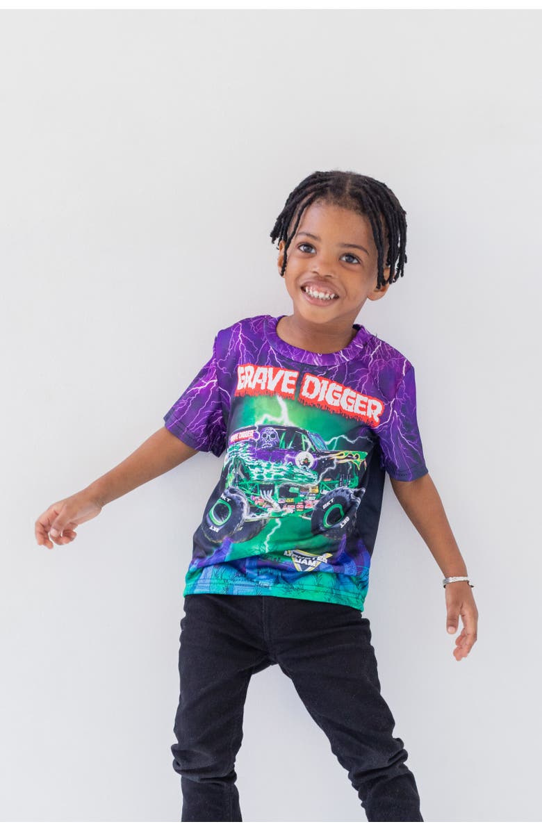 Monster Jam Short Sleeve T-Shirt, Alternate, color, Grave Digger Purple