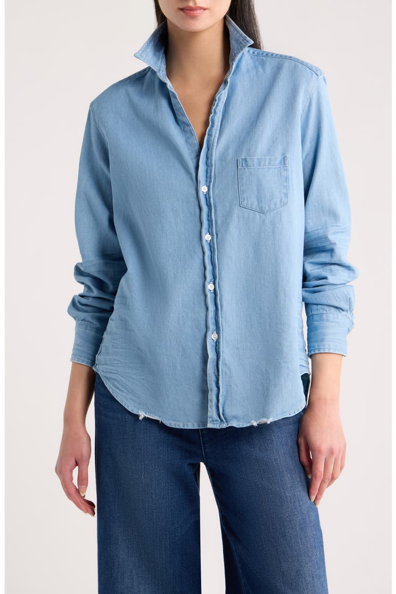 Eileen Relaxed Button Up Shirt, Main, color, CLASSIC BLUE WASH