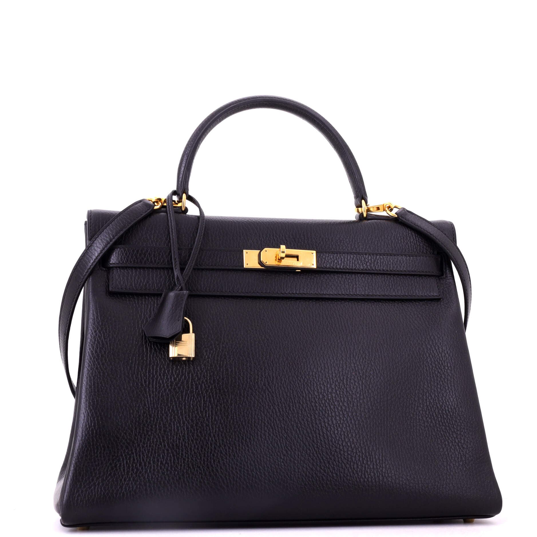 Kelly Handbag Black Ardennes with Gold Hardware 35, Alternate, color, Black