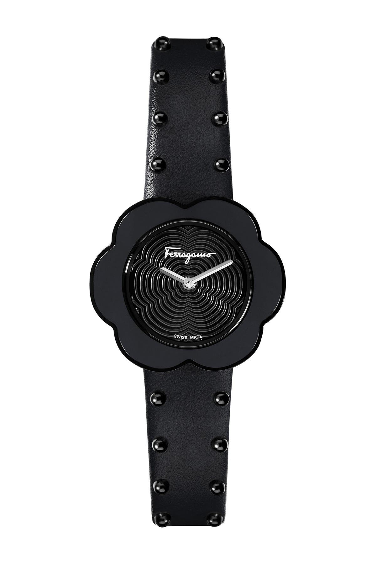 Women's Fiore Calfskin Leather Strap Watch, 30mm