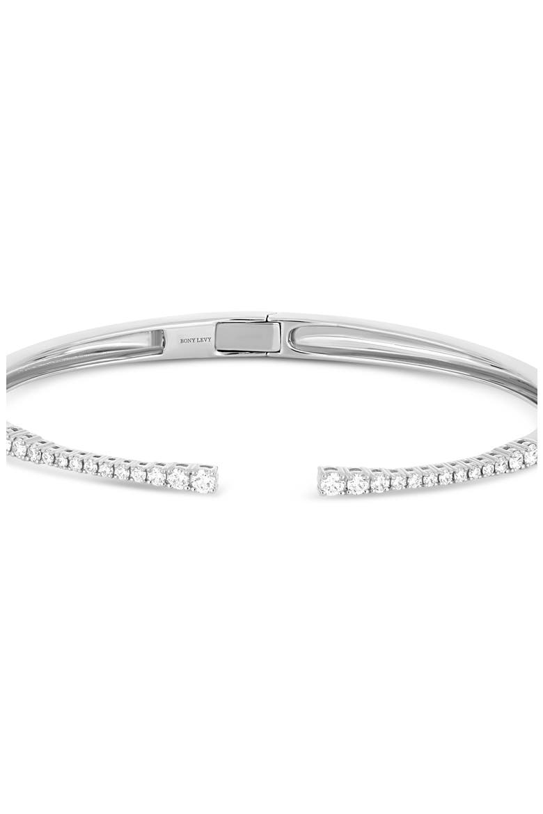 18K Gold Audrey Diamond Open Bangle Bracelet (Online Trunk Show), Alternate, color, 18K WHITE GOLD/ DIAMOND