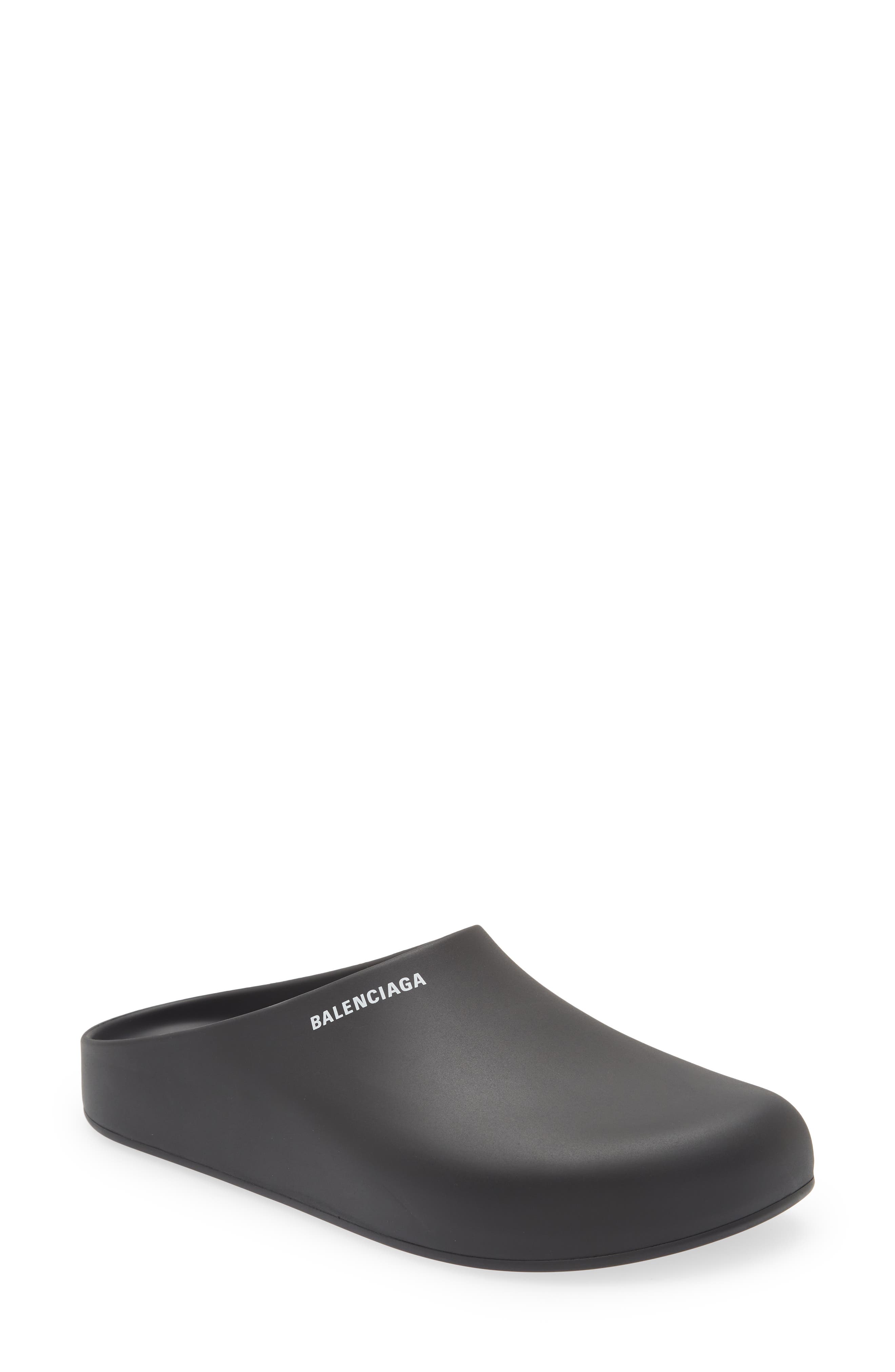 Balenciaga Logo Pool Closed Clog, Main, color, 