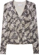 ST. JOHN Cubist Geometric Sequin Top