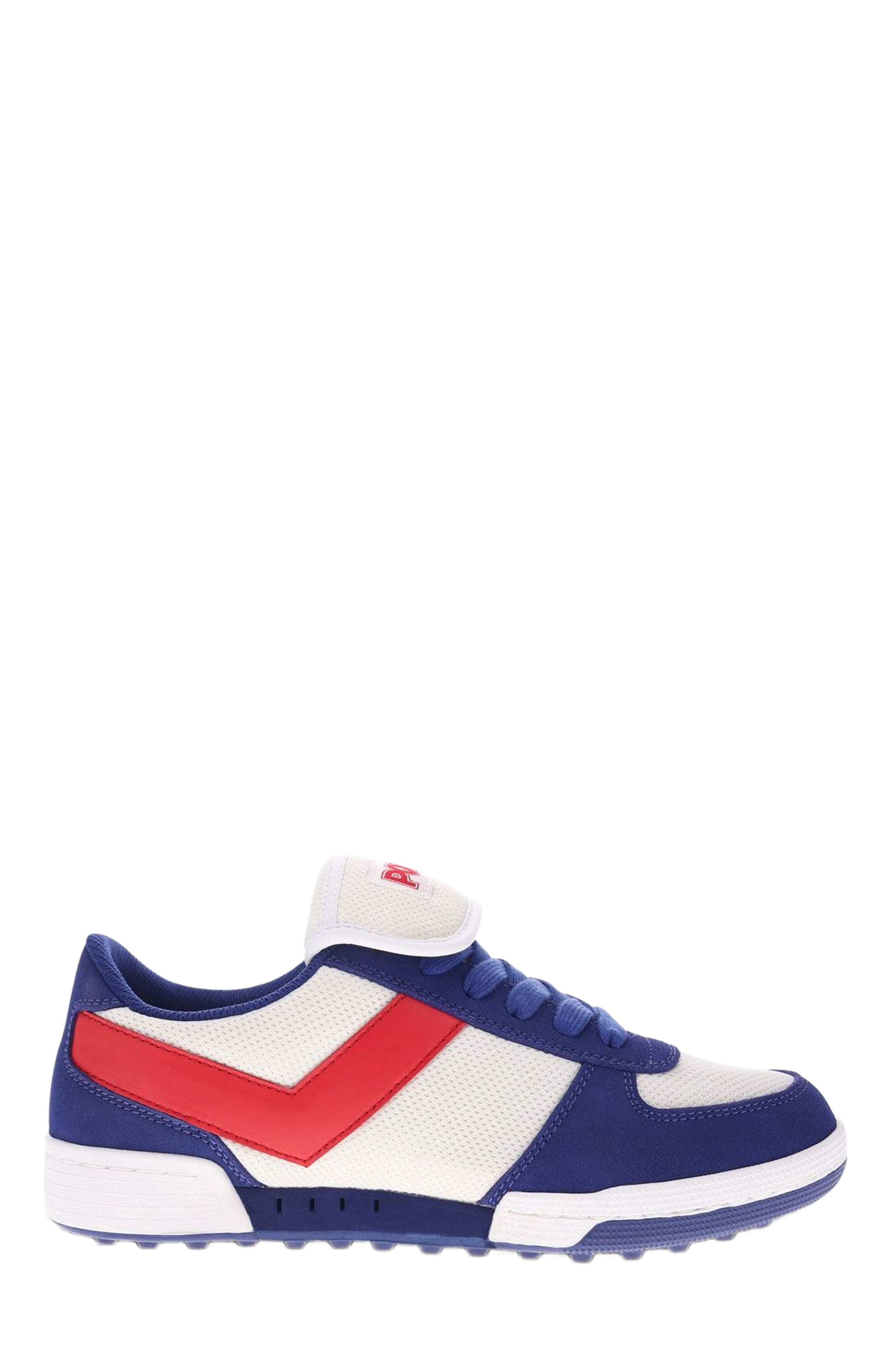 PONY Linebacker Archive Sneakers, Alternate, color, White/Blue/Red