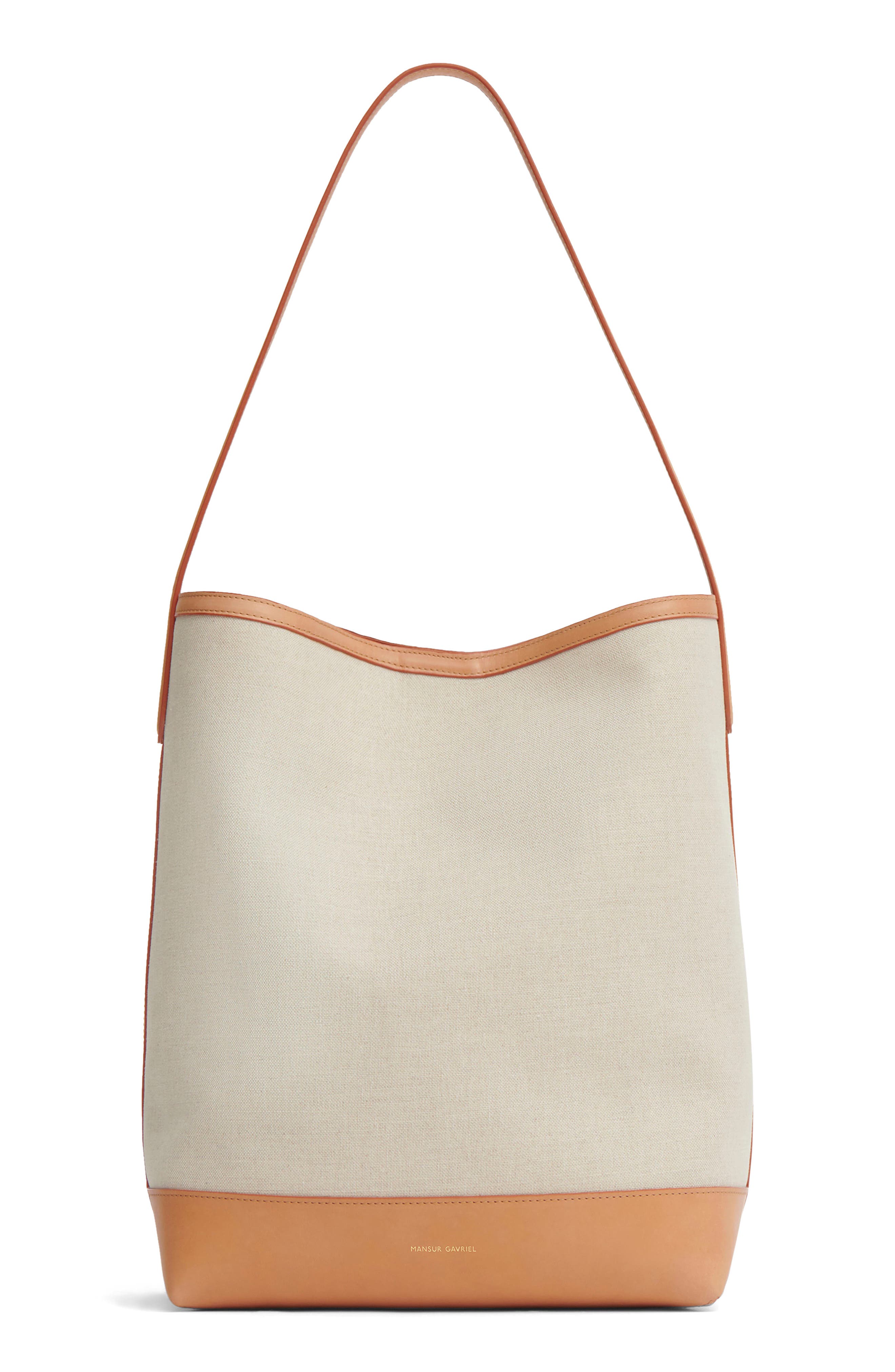 Mansur Gavriel Everyday Cabas Canvas & Leather Hobo Bag, Main, color, 