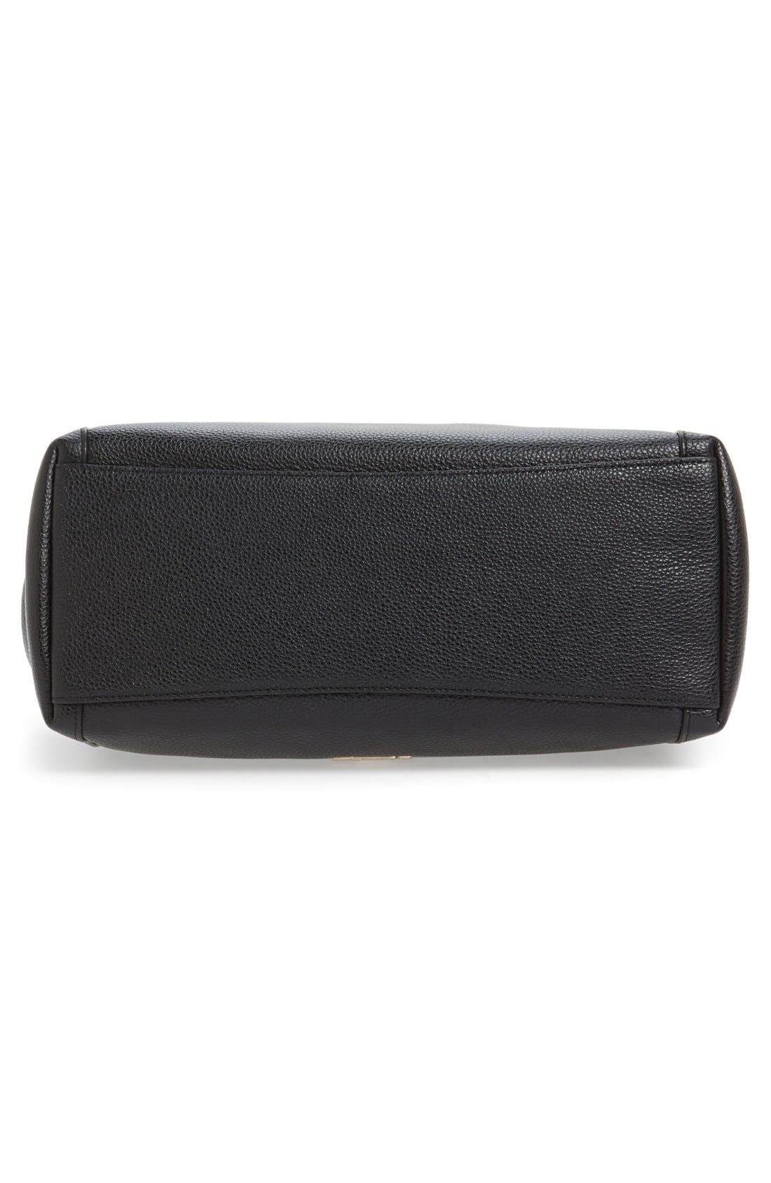 'Edie 28' Pebbled Leather Shoulder Bag, Alternate, color, BLACK
