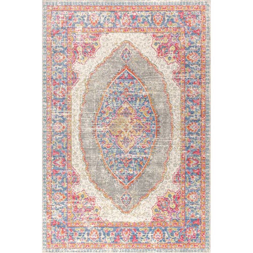 Jonathan Y Kilia Medallion Area Rug In Fuchsia/mustard/indigo