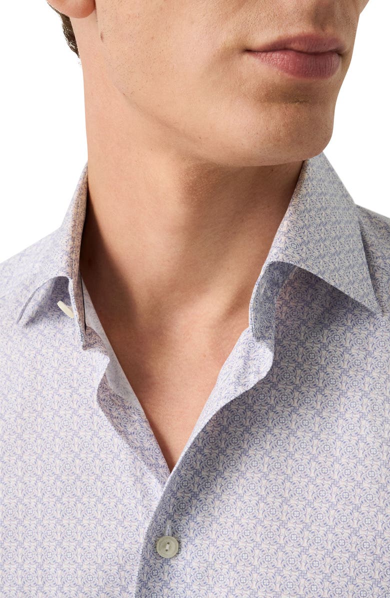 Eton Slim Fit Geometric Print Cotton Dress Shirt, Alternate, color, Pink