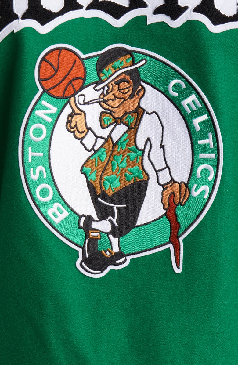 JEFF HAMILTON Boston Celtics Block Letter Wool Blend Varsity Jacket, Alternate, color,
