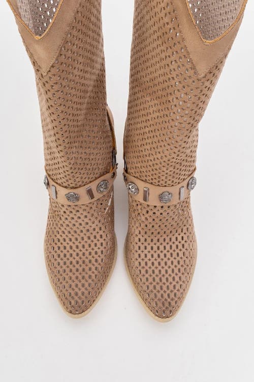 Prologue Shoes Lumen Block Heel Western Boot In Brown