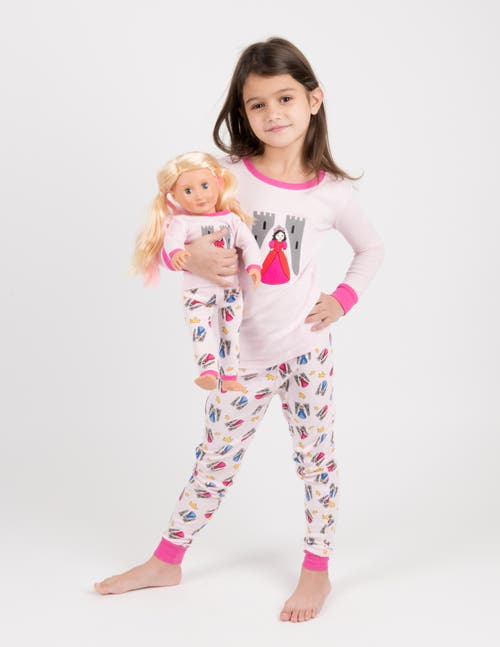 Leveret Girls Matching Doll Printed Cotton Pajamas, Fantasy & Character Prints In Pink