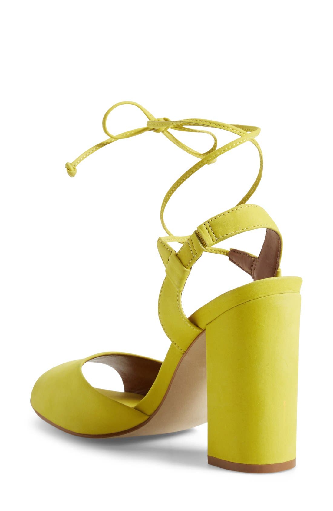 'Serrina' Block Heel Lace Up Sandal, Alternate, color, YELLOW NUBUCK