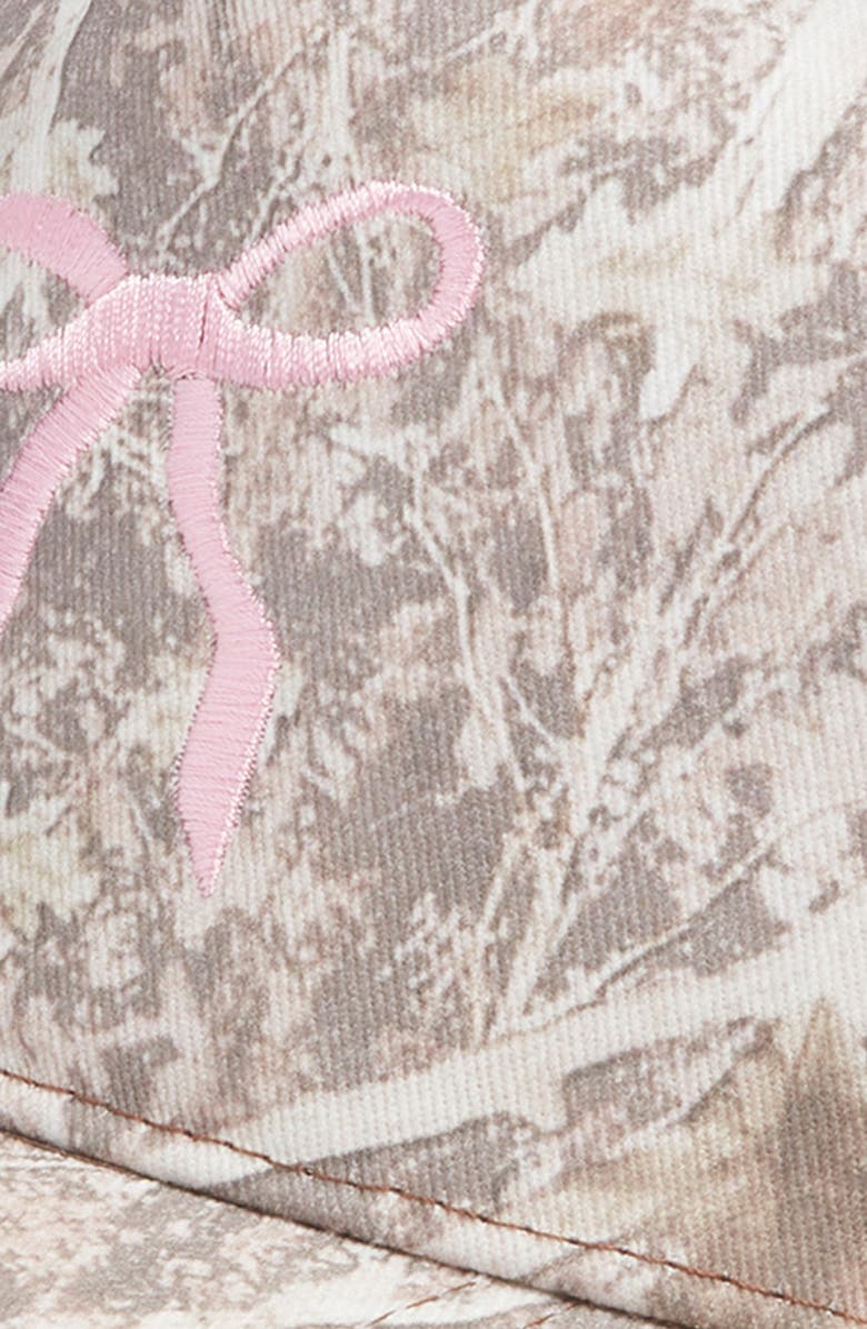 Friday Feelin’ Embroidered Bow Snapback Hat, Alternate, color, Camo