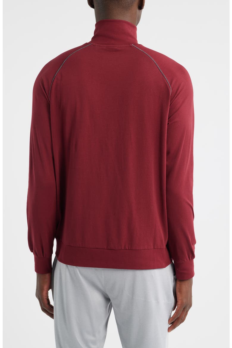 Mix Match Stretch Cotton Lounge Jacket, Alternate, color, DARK RED